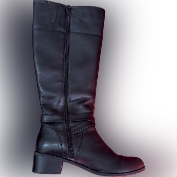 🔥🔥 Black Leather Boots Size 8.5 Medium Width - Picture 3 of 5